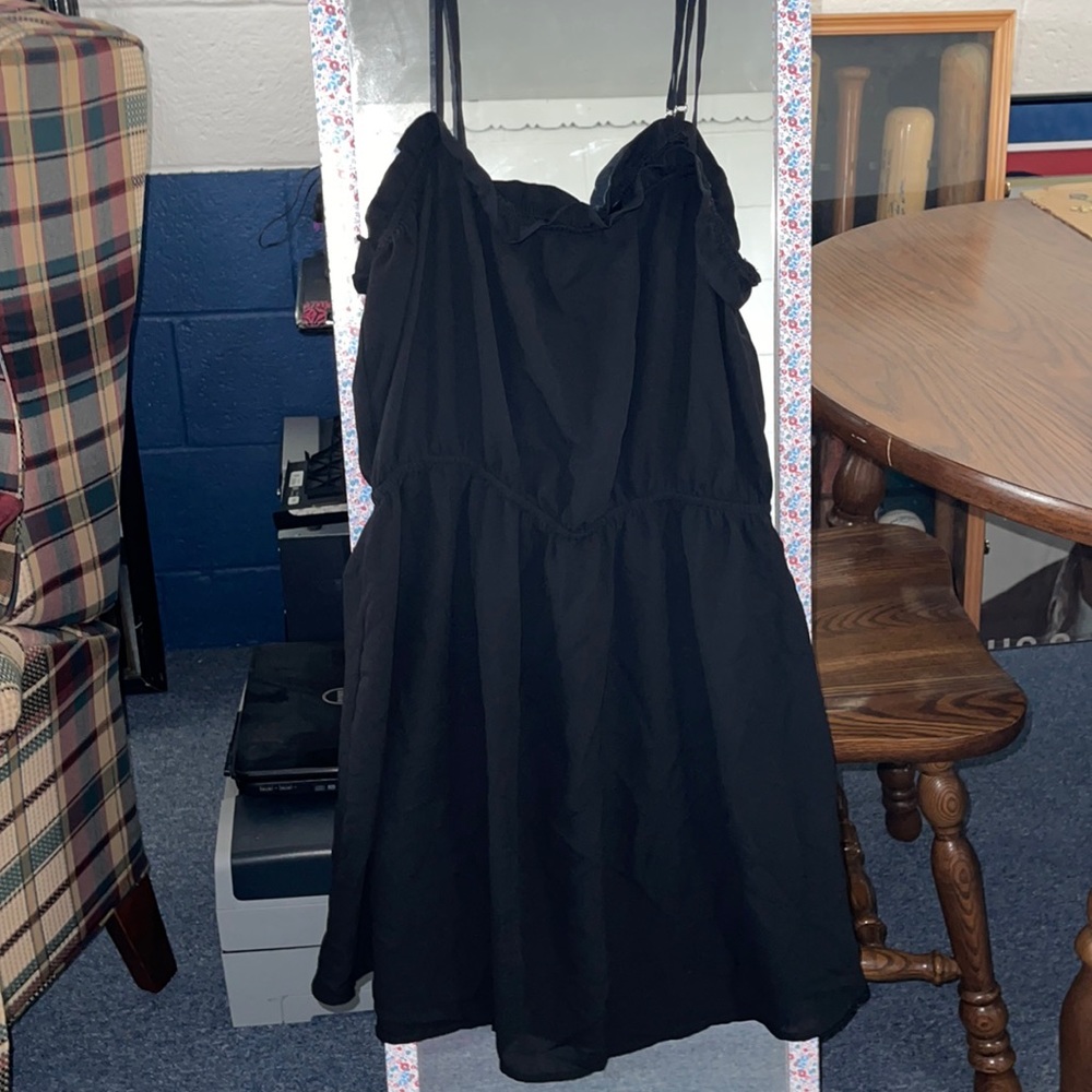 forever 21 black ruffled dress